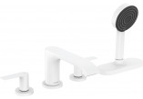Vaňová batéria 4-otvorová Hansgrohe Finoris, montáž na okraj vane, sBox, 2 výstupy vody, chróm