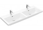 Umývadlo nábytkové dvojitý Villeroy & Boch Subway 3.0, 130x47cm, z prepadom, 2 otwory na armatúru, Weiss Alpin CeramicPlus