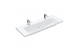 Umývadlo nábytkové dvojitý Villeroy & Boch Subway 3.0, 130x47cm, z prepadom, 2 otwory na armatúru, Weiss Alpin