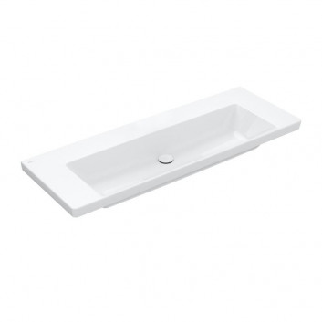 Umývadlo nábytkové Villeroy & Boch Subway 3.0, 130x47cm, z prepadom, 2 otwory na armatúru, Weiss Alpin