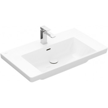 Umývadlo nábytkové Villeroy & Boch Subway 3.0, 100x47cm, z prepadom, otvor na armatúru, Weiss Alpin