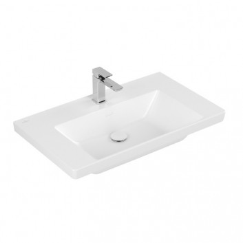 Umývadlo nábytkové Villeroy & Boch Subway 3.0, 100x47cm, z prepadom, otvor na armatúru, Weiss Alpin