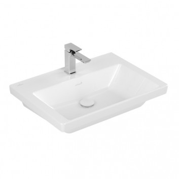 Umývadlo nábytkové Villeroy & Boch Subway 3.0, 80x47cm, z prepadom, otvor na armatúru, Weiss Alpin