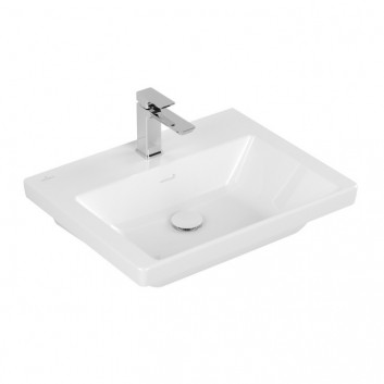 Umývadlo nábytkové Villeroy & Boch Subway 3.0, 65x47cm, z prepadom, otvor na armatúru, Weiss Alpin