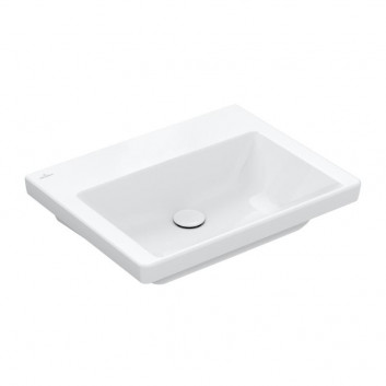 Umývadlo nábytkové Villeroy & Boch Subway 3.0, 60x47cm, z prepadom, otvor na armatúru, Weiss Alpin