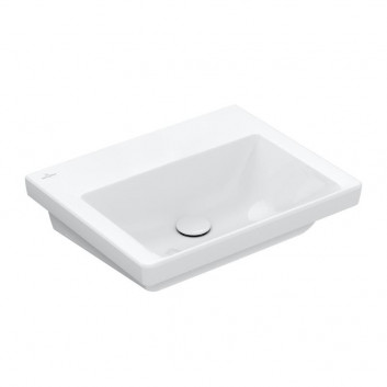 Umývadlo závesné Villeroy & Boch Subway 3.0, 55x44cm, z prepadom, otvor na armatúru, Weiss Alpin