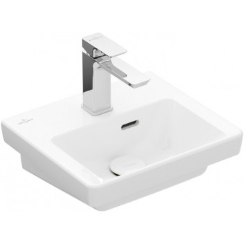 Umývadlo závesné/nábytková Villeroy & Boch Subway 3.0, 45x37cm, z prepadom, otvor na armatúru, Weiss Alpin