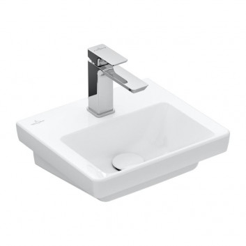 Umývadlo závesné/nábytková Villeroy & Boch Subway 3.0, 45x37cm, z prepadom, otvor na armatúru, Weiss Alpin