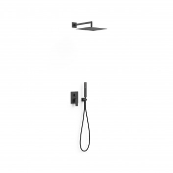 Sprchový set podomietkový Tres Project s hlavovou sprchou 30x30 cm - čierna matnéný
