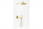 Sprchový set Kohlman Axel Gold, podomietkový, okrúhla Horná sprcha 30 cm, 2 výstupy vody - zlatý lesklý