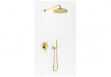 Sprchový set Kohlman Axel Gold, podomietkový, okrúhla Horná sprcha 30 cm, 2 výstupy vody - zlatý lesklý