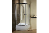 Sprchový kút Radaway Premium A1700 900 mm štvrťkruhový s dverami z dvoch častí, sklo číre, S povrchom easy clean