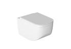 Závesné wc Hatria Next 36x56x31 cm bez kołnierza + sedadlo s pozvoľným sklápaním - biela
