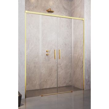 Dverí sprchové do niky Radaway Idea Gold DWJ, pravé, 160cm, posuvné, sklo číre, profil zlatý