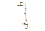 S termostatom system sprchový Omnires Contour, na stěnu, 2 wyjscia vody, Horná sprcha okrúhla 250mm, sluchátko 1-funkčná, zlatý szczotkowany