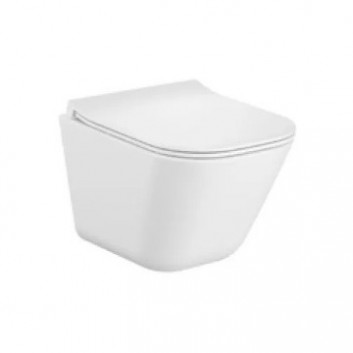 Misa WC závesné, Roca Gap Square Rimless Compacto 48×34 cm - biela