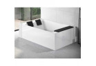 Vaňa voľne stojaca s hydromasážou Novellini Divina Dual Natural Air, 190x140cm, pre montáž vpravo, s roštom, system przlewowy, kaskáda, Batéria s kaskádou i a sprchovou hlavou, obudowa 4-częściowa, biely lesklá