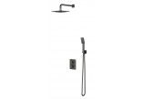 Sprchový set Omnires Parma, podomietkový, 2 výstupy vody, Horná sprcha 20x20cm, sluchátko 3-funkčná, grafit