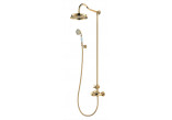 Sprchový set na stěnu Omnires Armance, 2 výstupy vody, Horná sprcha 225mm, sluchátko 1-funkčná, zlatý