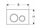 Tlačidlo uruchamiający Geberit Sigma20, do spłukiwania dwudzielnego, imitacja betonu/chróm