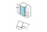 Huppe Walk-in Design Pure 130 chróm sklo číre Anti Plaque