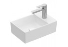 Umývadlo na postavenie na dosku Villeroy&Boch Memento 2.0, 40x26cm, obdĺžniková, bez prepadu, otvor na batériu, Weiss Alpin CeramicPlus
