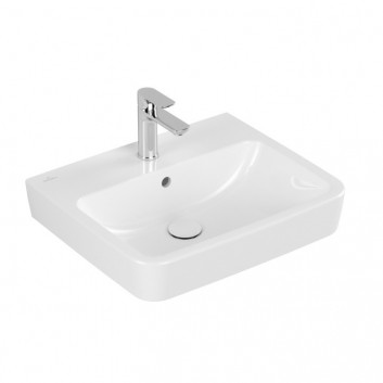 Umývadlo závesné Villeroy & Boch O.novo, 55x46cm, z prepadom, otvor na batériu, Weiss Alpin AntiBac CeramicPlus