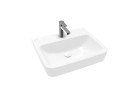 Umývadlo na postavenie na dosku Villeroy & Boch O.novo, 55x46cm, bez prepadu, otvor na batériu, Weiss Alpin CreamicPlus