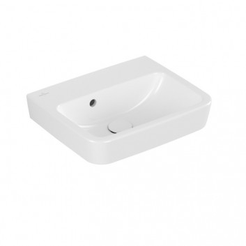 Umývadlo závesné Villeroy & Boch O.novo, 45x37cm, z prepadom, otvor na batériu, Weiss Alpin