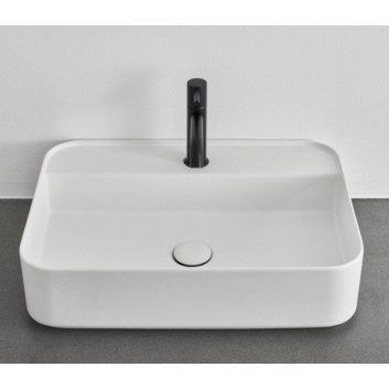 Umývadlo na postavenie na dosku/Závěsná Cielo Shui Comfort, 60x43cm, bez prepadu, otvor na batériu, biely lesklá