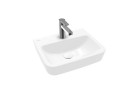 Umývadlo na postavenie na dosku Villeroy & Boch O.novo, 45x37cm, bez prepadu, otvor na batériu, Weiss Alpin AntiBac CeramicPlus