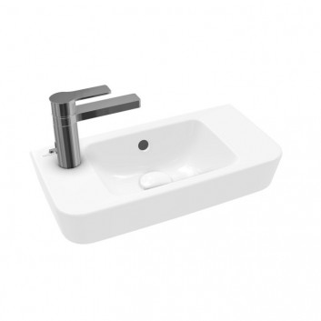 Umývadlo závesné Villeroy&Boch O.novo, 50x25cm, z prepadom, otvor na batériu, Weiss Alpin