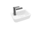 Malá umývadlo závesné Villeroy&Boch O.novo, 36x25cm, bez prepadu, otvor na batériu, Weiss Alpin AntiBac CeramicPlus
