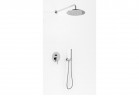 Sprchový set Kohlman Axel, podomietkový, 2 výstupy vody, Horná sprcha 20cm, sluchátko 1-funkčná, chróm