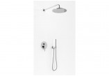 Sprchový set Kohlman Axel, podomietkový, 2 výstupy vody, Horná sprcha 40cm, sluchátko 1-funkčná, chróm