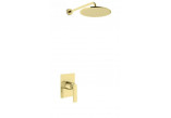 Podomietkový Sprchový set Kohlman Experience Gold, s hlavovou sprchou okrągłą 25cm i a sprchovou hlavou 1-funkcyjną, zlatý lesklá