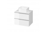 Skrinka podumývadlová Cersanit Virgo, 60cm, 2 szuflady, chrómované uchwyty, biely