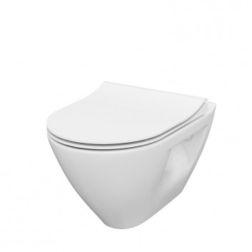 Set B291, závesné WC WC Cersanit Mille, 51x36,5cm, CleanOn, s sedadlom slim wolnoopadającą, biely