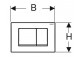 Tlačidlo uruchamiający Geberit Delta50, spłukiwanie dwudzielne, materiál sztuczne, matný chróm