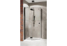 Štvorcový sprchovací kút asymetrická Radaway Essenza New Black PTJ 90 Z x 80 S, dverí ľavé, profil čierna, sklo číre