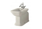 Bidet stojaci Kerasan Waldorf Prolungato, otvor na batériu, prepad, biely, wykończenia bronz