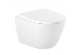 Misa WC závesné, Roca Gap Square Rimless Compacto 48×34 cm, MaxiClean, biela