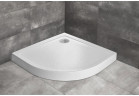 Akrylátová sprchová vanička, štvrťkruhový Radaway DOROS A Compact 80x80, stone biely