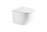 Súprava závesné WC wc Oltens Hamnes, 52x35,5cm, PureRim, S povrchom SmartClean s pozvoľným sklápaním sedadlo Slim - biely