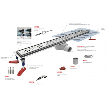 Žľab, pełny Súprava, Wiper New Premium, 1200mm, wzór Ponente, Povrchová úprava poler