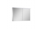 Závěsná skrinkaka so zrkadlom Elita Premium, 100cm, 2 dvierka, 4 szklane półki, panel LED, šedý