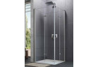 Dverí Huppe Design Pure Krídlové skladacie, szer. 100 cm, wys. 200 cm, upevnenie ľavé, sklo číre S povrchom Anti-Plaque, saténové profily matnéný
