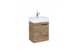 Set Závěsná skrinkaka z umywalką Elita Tiny, 45cm, 1 dvierka, dub canela/biely lesklá