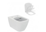 Misa WC Ideal Standard I Life B Rimless, 54x35,5cm Závěsná bez splachovacieho kruhu biela + sedátko Ideal Standard Slim, s pozvoľným sklápaním 