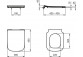 Misa WC Ideal Standard I Life B Rimless, 54x35,5cm Závěsná bez splachovacieho kruhu biela + sedátko Ideal Standard Slim, s pozvoľným sklápaním 